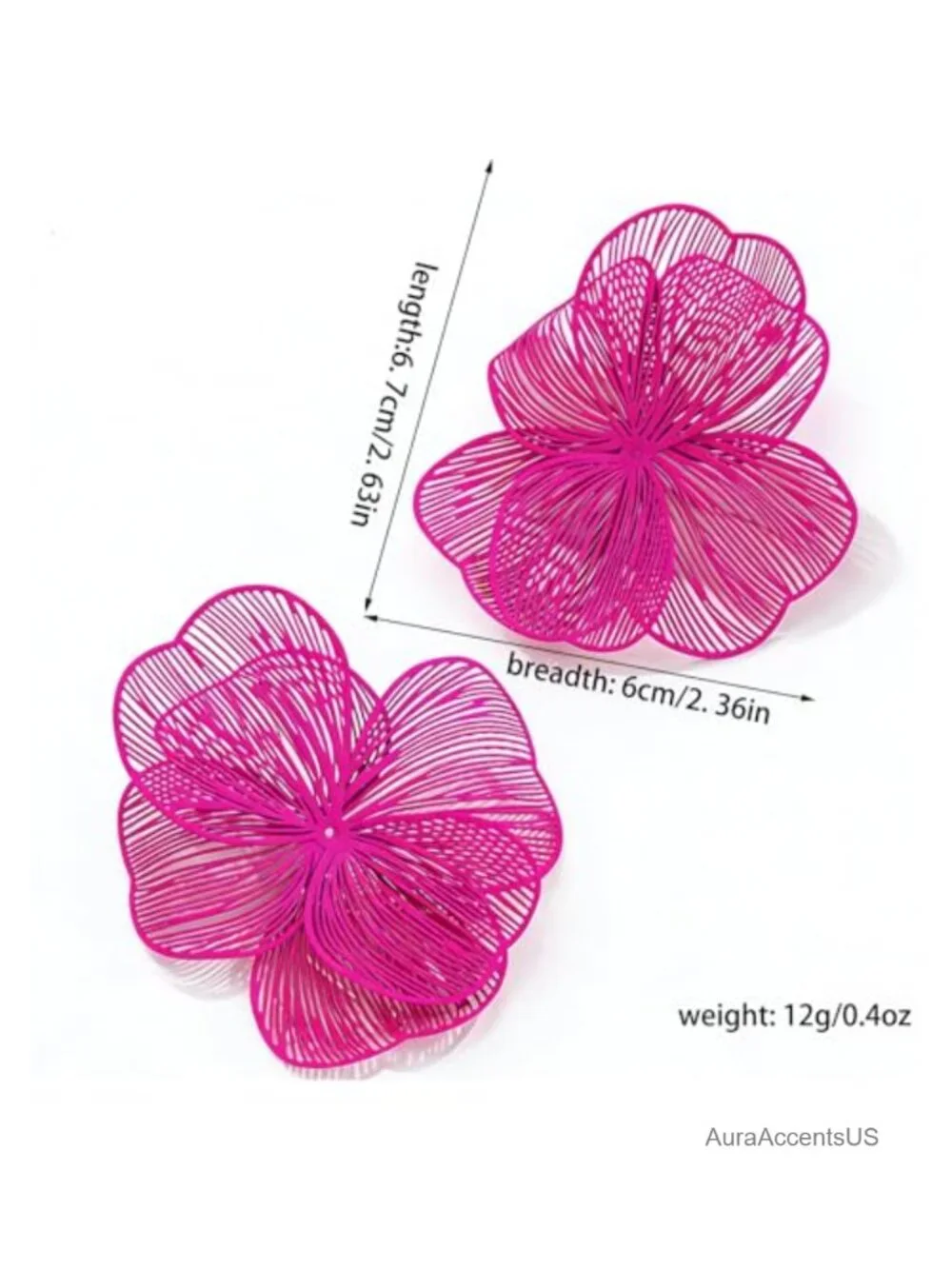 Large Double-Layer Hollow Flower Drop Earrings for Women Statement Chunky